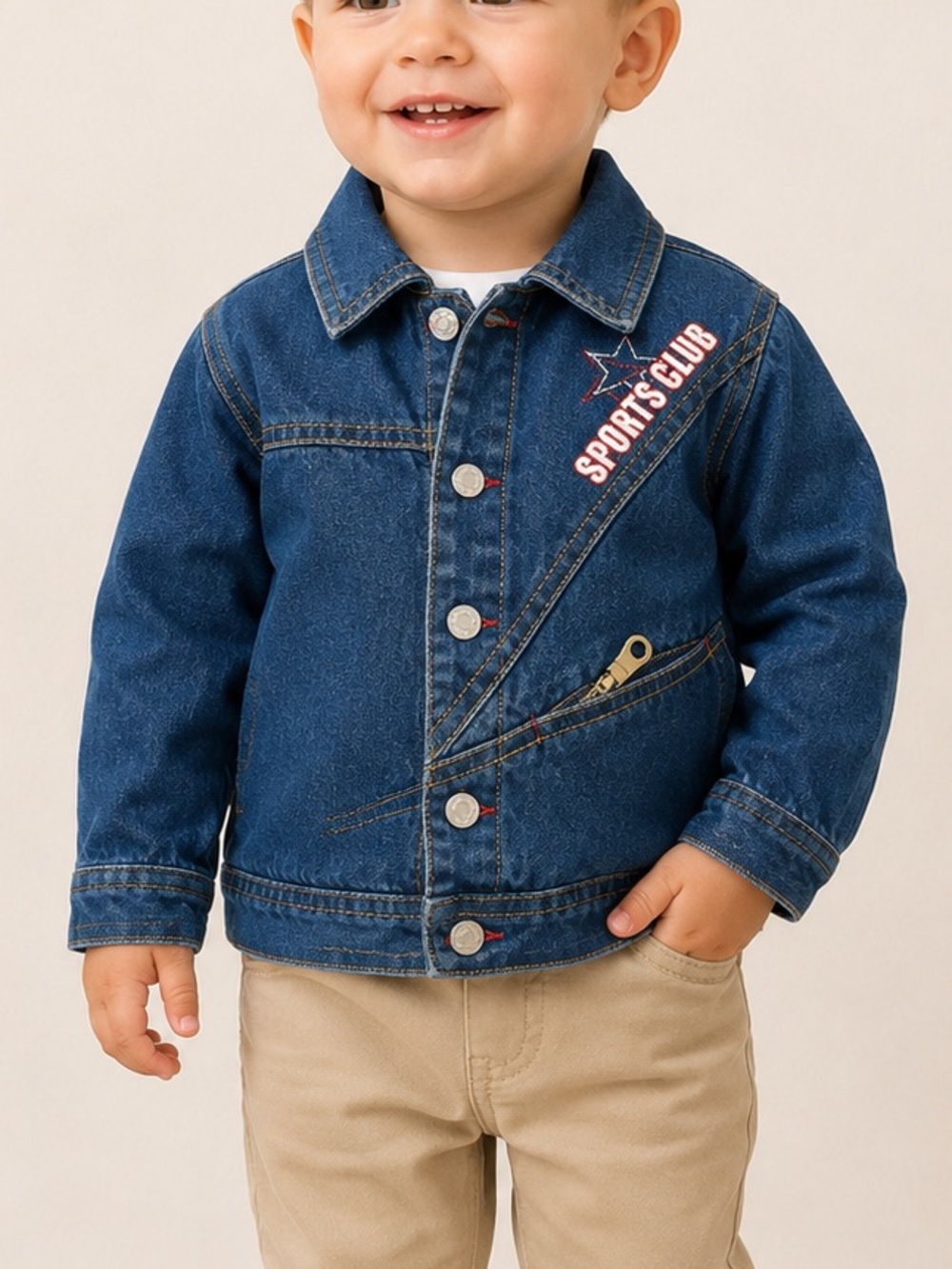 Vintage Royal Wear 90s Toddler Denim Button Front Jean Jacket Blue 24 Months